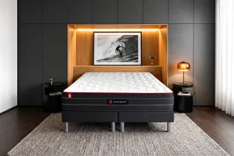 Ensemble Matelas Sommier 200x200 cm - 2 Sommiers Noir - Boost