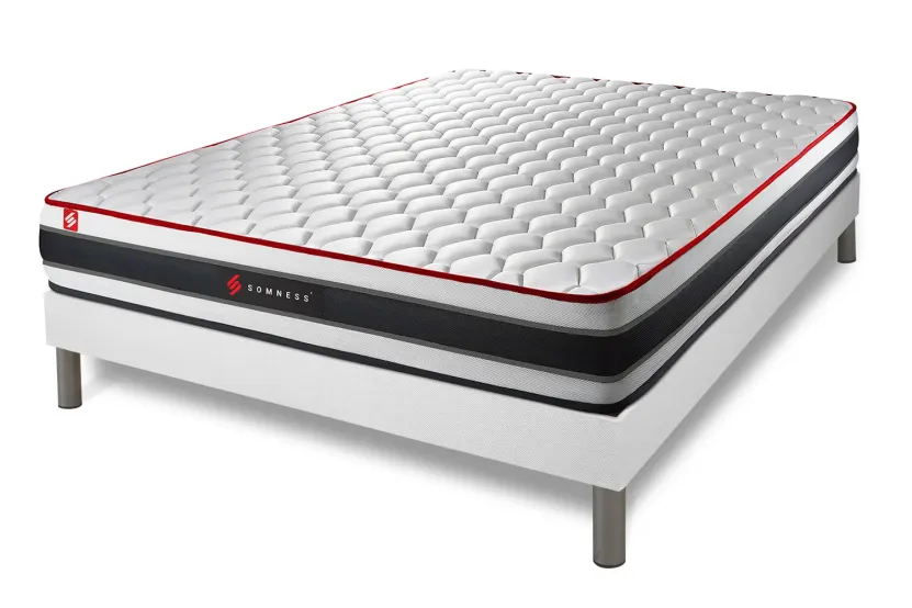 Ensemble Matelas Sommier 180x200 cm - Sommier Blanc (en kit) - Energy