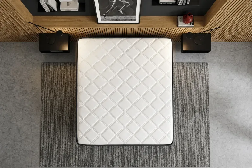 Ensemble Matelas Sommier 90x200 cm - Sommier Noir (en kit) - Regen
