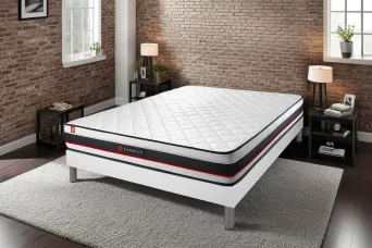 Ensemble Matelas Sommier 140x190 cm - Sommier Blanc (déjà monté) - Form