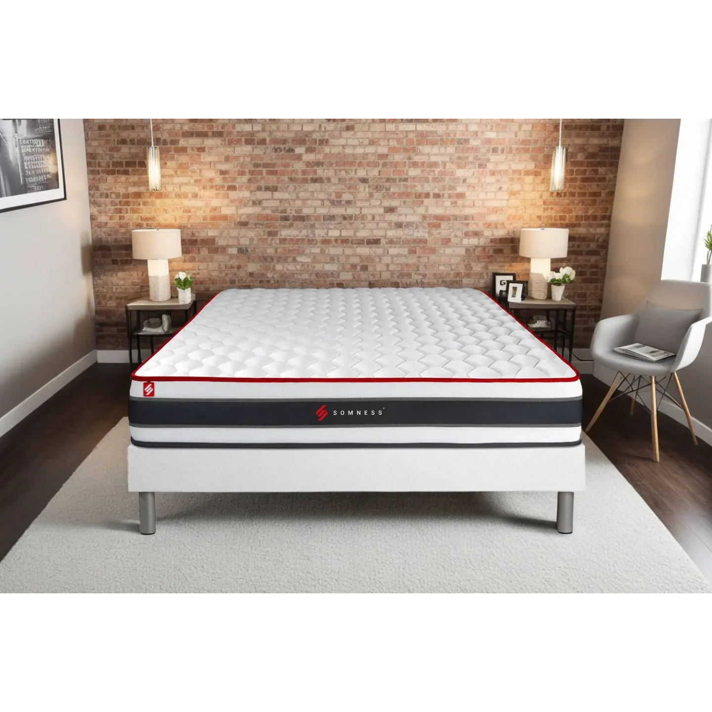 Matelas 140 X 190 Cm Ressorts Ensachés 5 Zones Mémoire De Forme ép.22cm