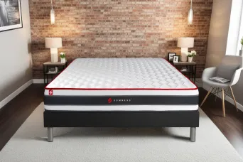 Ensemble Matelas Sommier 140x190 cm - Sommier Noir (déjà monté) - Energy