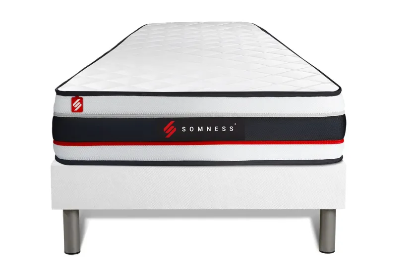 Ensemble Matelas Sommier 90x200 cm - Sommier Blanc (en kit) - Form