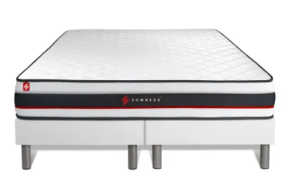 Ensemble Matelas Sommier 180x200 cm - 2 Sommiers Blanc - Form