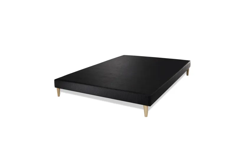 Ensemble Matelas Sommier 140x190 cm - Sommier Noir (déjà monté) - Boost