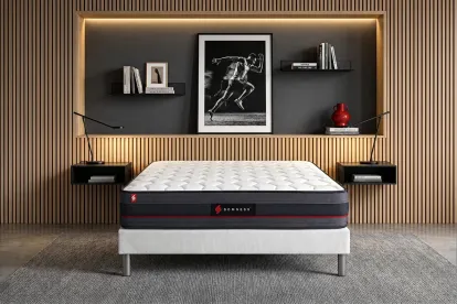 Ensemble Matelas Sommier 160x200 cm - Sommier Blanc (déjà monté) - Regen