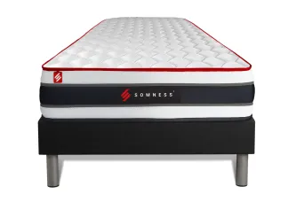 Ensemble Matelas Sommier 90x190 cm - Sommier Noir (en kit) - Energy