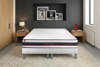 Ensemble Matelas Sommier 180x200 cm - 2 Sommiers Blanc - Form
