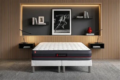 Ensemble Matelas Sommier 200x200 cm - 2 Sommiers Blanc - Regen
