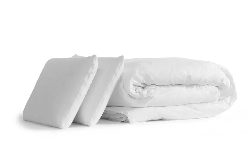 Pack lit complet 200x200 cm - Matelas + 2 Sommiers Blancs blancs  + 2 oreillers + Couette - Energy