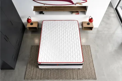 Ensemble Matelas Sommier 140x190 cm - Sommier Blanc (déjà monté) - Energy
