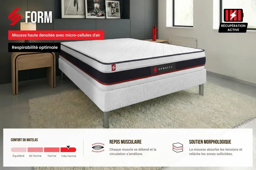 Matelas 140x190 cm Mousse Haute Densitée - Form