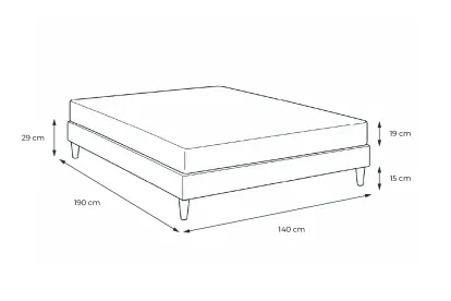 Ensemble Matelas Sommier 140x190 cm - Sommier Noir (en kit) - Form