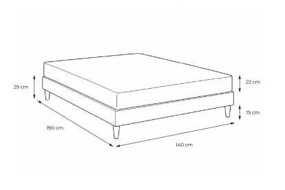 Ensemble Matelas Sommier 140x190 cm - Sommier Noir (en kit) - Energy