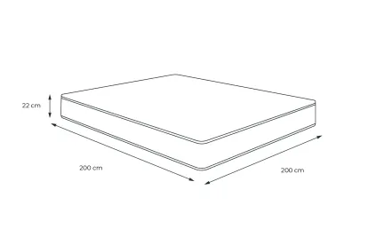 Matelas 200x200 cm Ressorts ensachés et Mémoire de forme - Energy