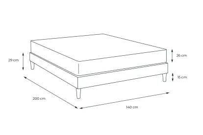 Pack lit complet 140x200 cm - Matelas + Sommier Blanc + 2 oreillers + Couette - Boost