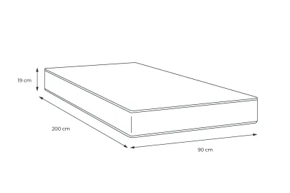 Matelas 90x200 cm Mousse Haute Densité - Form