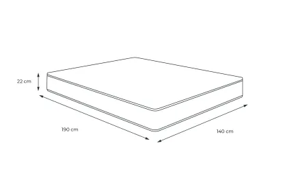Matelas 140x190 cm Ressorts ensachés et Mémoire de forme - Energy