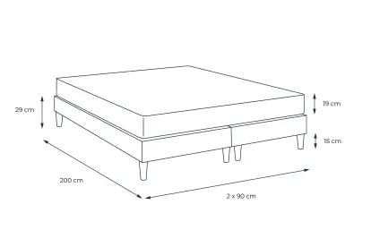 Pack lit complet 180x200 cm - Matelas + 2 Sommiers Blancs + 2 oreillers + Couette - Form